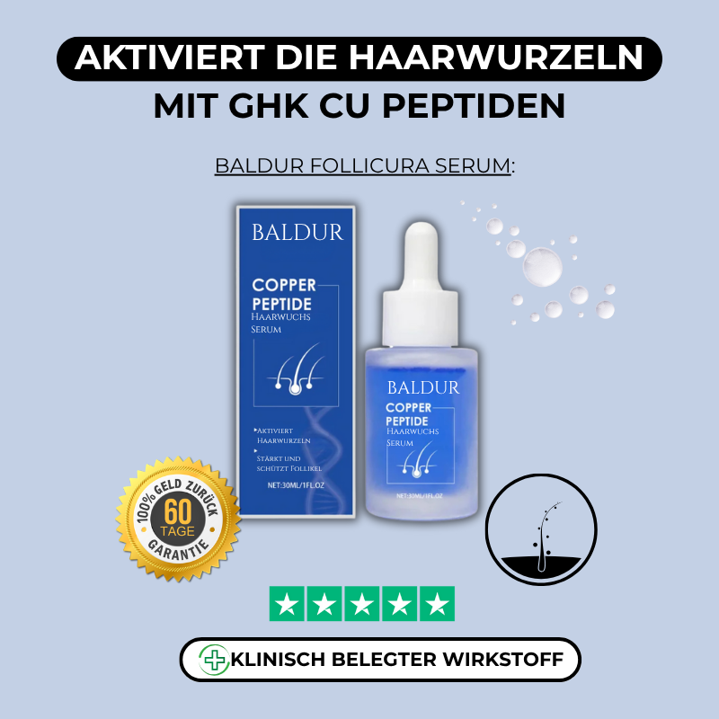 Follicura: Klinisch erprobtes GHK CU Peptid Serum für Haarwurzel Aktivierung